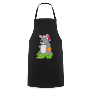 Basket-ball de Noël Bunny - Tablier de cuisine - noir - Devant - AI Model Male 185 dark (185cm)