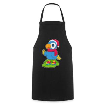 Parrot Christmas Roller Skates - Cooking Apron - black - Front - AI Model Male 185 dark (185cm)