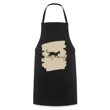 ECG cat - Cooking Apron - black - Front - AI Model Male 185 dark (185cm)