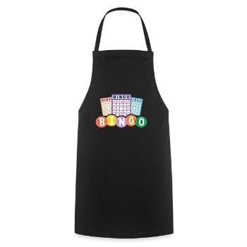 Bingo Spieler Karten Bunte Zahlen Leidenschaft - Kochschürze - Schwarz - Vorne - AI Model Male 185 dark (185cm)