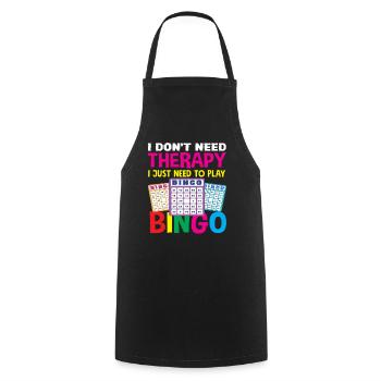 Joueurs de bingo Pas de thérapie Bingo seulement - Tablier de cuisine - noir - Devant - AI Model Male 185 dark (185cm)