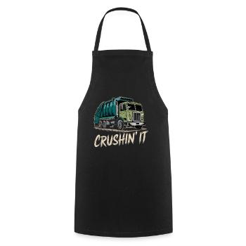 Camion d’éboueur Crushin' It Style - Tablier de cuisine - noir - Devant - AI Model Male 185 dark (185cm)