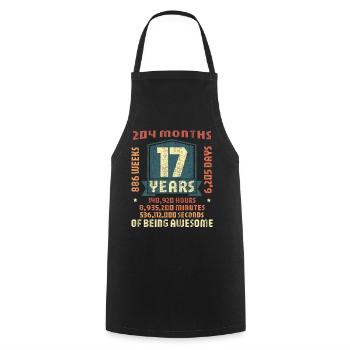 17 Jahre alt! Geburtstagsgeschenk 17. Geburtstag - Kochschürze - Schwarz - Vorne - AI Model Male 185 dark (185cm)