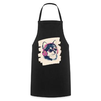 Pomsky - Cooking Apron - black - Front - AI Model Male 185 dark (185cm)