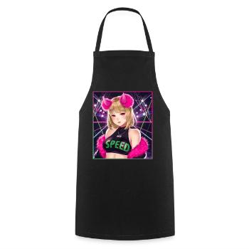 Fille rave - Tablier de cuisine - noir - Devant - AI Model Male 185 dark (185cm)