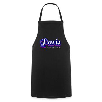 Paris City of Love Retro Logo - Cooking Apron - black - Front - AI Model Male 185 dark (185cm)