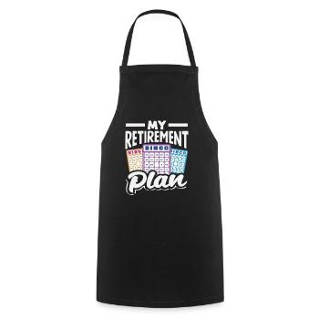 Joueur de bingo Mon plan de retraite - Tablier de cuisine - noir - Devant - AI Model Male 185 dark (185cm)