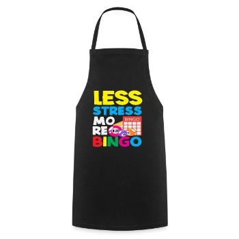 Moins de stress, plus de joueurs de bingo - Tablier de cuisine - noir - Devant - AI Model Male 185 dark (185cm)