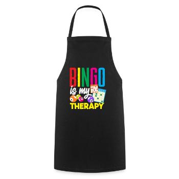 Le bingo est ma thérapie pour les joueurs de bingo - Tablier de cuisine - noir - Devant - AI Model Male 185 dark (185cm)