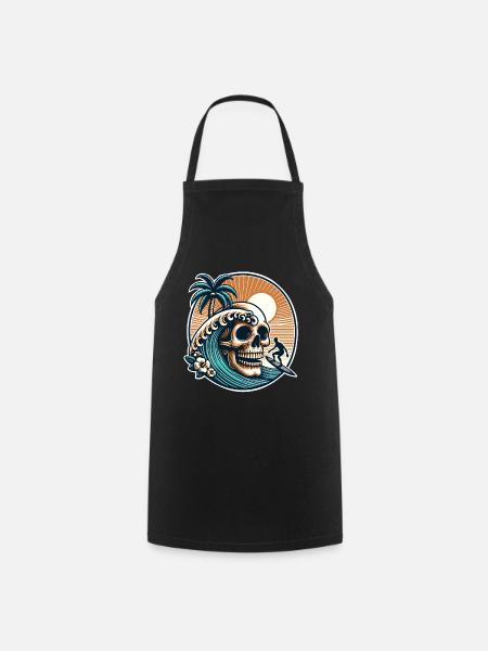 Surfen Surfer skull - Kochschürze - Schwarz