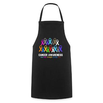 Sensibilisation au Cancer Rubans de Couleur Drôle Cancer - Tablier de cuisine - noir - Devant - AI Model Male 185 dark (185cm)