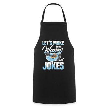 Faisons des vagues et des blagues en rafting - Tablier de cuisine - noir - Devant - AI Model Male 185 dark (185cm)