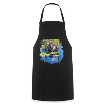 Rat musqué - Tablier de cuisine - noir - Devant - AI Model Male 185 dark (185cm)