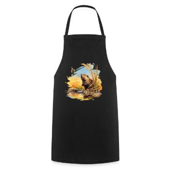 Rat musqué - Tablier de cuisine - noir - Devant - AI Model Male 185 dark (185cm)