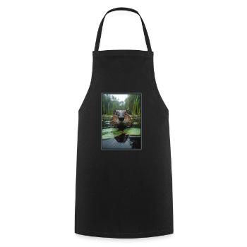 Rat musqué - Tablier de cuisine - noir - Devant - AI Model Male 185 dark (185cm)