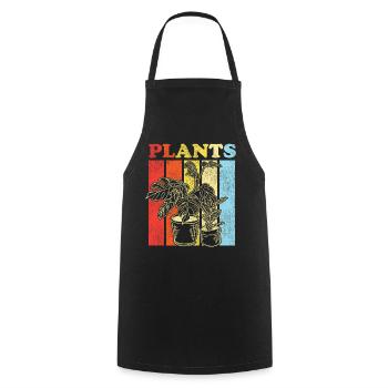 Amoureux des plantes jardinage rétro - Tablier de cuisine - noir - Devant - AI Model Male 185 dark (185cm)
