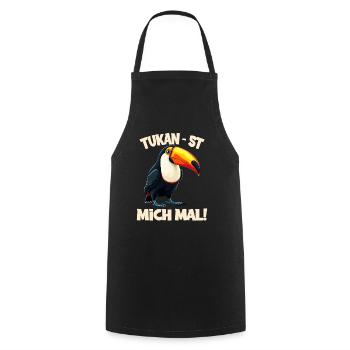 Tukan - St Mich Mal! Lustiger Slogan mit - Kochschürze - Schwarz - Vorne - AI Model Male 185 dark (185cm)