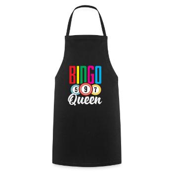 Bingo Queen pour les joueurs de bingo - Tablier de cuisine - noir - Devant - AI Model Male 185 dark (185cm)