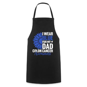 I Wear Blue for My Dad Blue Ribbon Colon Cancer - Cooking Apron - black - Front - AI Model Male 185 dark (185cm)