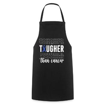 Tougher Than Cancer Blue Ribbon Bowel Colon - Cooking Apron - black - Front - AI Model Male 185 dark (185cm)
