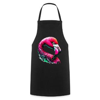 Flamingo - Kochschürze - Schwarz - Vorne - AI Model Male 185 dark (185cm)