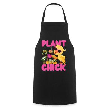 Amateur de plantes jardinage Poulet fille - Tablier de cuisine - noir - Devant - AI Model Male 185 dark (185cm)