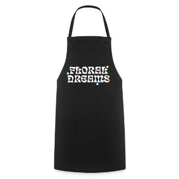 Floral Dreams Retro Style - Cooking Apron - black - Front - AI Model Male 185 dark (185cm)