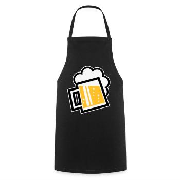 Bavarian Beer Mug (German Glass / R / \ / 3C) - Cooking Apron - black - Front - AI Model Male 185 dark (185cm)