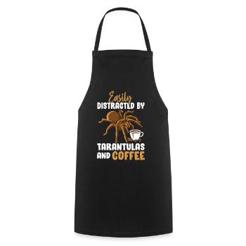 Tarantel Kaffee Lustig Spinnentier Exotisch Groß - Kochschürze - Schwarz - Vorne - AI Model Male 185 dark (185cm)