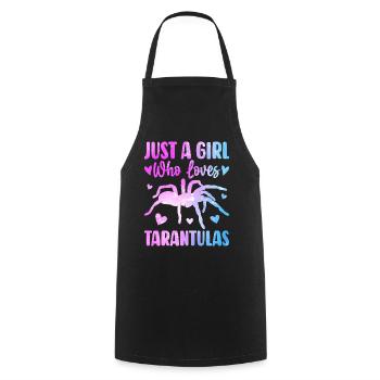Juste une fille qui aime les araignées arachnides tarentule - Tablier de cuisine - noir - Devant - AI Model Male 185 dark (185cm)