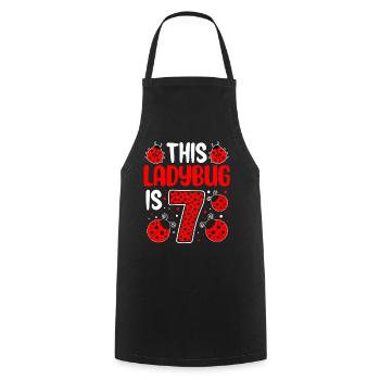 Funny Ladybug 7th Birthday Girl Entomology Insect - Cooking Apron - black - Front - AI Model Male 185 dark (185cm)