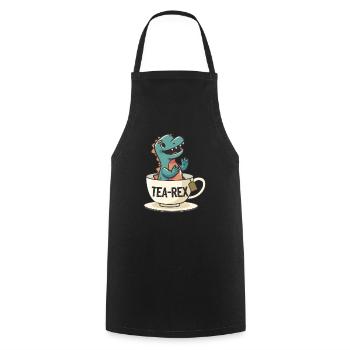Funny Dinosaur Tea-Rex Dinosaur - Cooking Apron - black - Front - AI Model Male 185 dark (185cm)