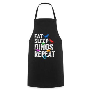 Eat Sleep Dinos Repeat - Dinosaur Dino Lover - Cooking Apron - black - Front - AI Model Male 185 dark (185cm)