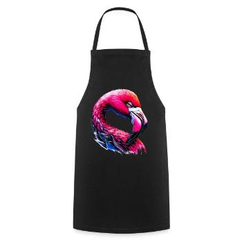 Flamingo - Kochschürze - Schwarz - Vorne - AI Model Male 185 dark (185cm)