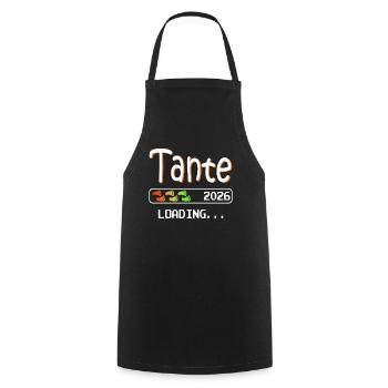 Werdende Tante 2026 loading ich werde Tante - Kochschürze - Schwarz - Vorne - AI Model Male 185 dark (185cm)