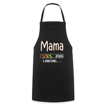 Mama 2026 loading werdende Mutter Schwangerschaft - Kochschürze - Schwarz - Vorne - AI Model Male 185 dark (185cm)