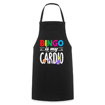 Le bingo est mon plaisir cardio - Tablier de cuisine - noir - Devant - AI Model Male 185 dark (185cm)