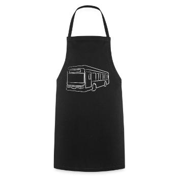 Bus Line Drawing - Cooking Apron - black - Front - AI Model Male 185 dark (185cm)