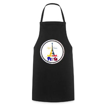 Pariser Eiffelturm-Regenbogen - Kochschürze - Schwarz - Vorne - AI Model Male 185 dark (185cm)