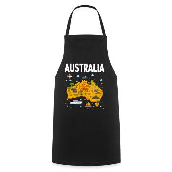Lustig Australien Ayers Rock Aboriginal Australier - Kochschürze - Schwarz - Vorne - AI Model Male 185 dark (185cm)