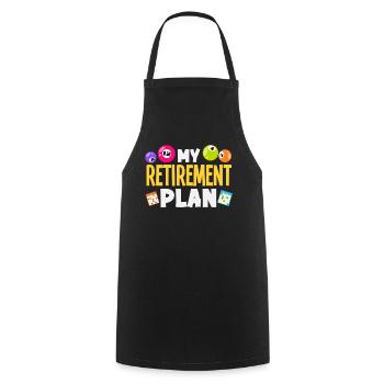 Bingo Mon plan de retraite Humour - Tablier de cuisine - noir - Devant - AI Model Male 185 dark (185cm)