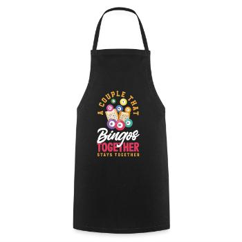 A couple playing bingo together - Cooking Apron - black - Front - AI Model Male 185 dark (185cm)