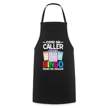 Bingo Fun Come Caller Laissez-moi appeler - Tablier de cuisine - noir - Devant - AI Model Male 185 dark (185cm)