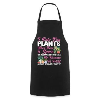 Plant Lover Gardening I Only Buy - Kochschürze - Schwarz - Vorne - AI Model Male 185 dark (185cm)