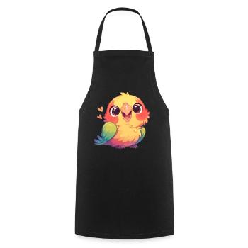 Papageie Papagei - Kochschürze - Schwarz - Vorne - AI Model Male 185 dark (185cm)