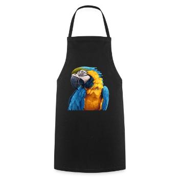 Papageie Papagei - Kochschürze - Schwarz - Vorne - AI Model Male 185 dark (185cm)