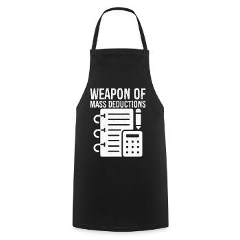 weapon of mass deductions calculator - Cooking Apron - black - Front - AI Model Male 185 dark (185cm)