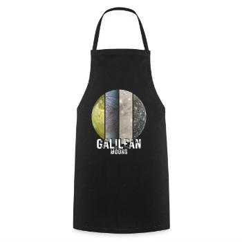 Jupiter Moons - Galilean Moons - Cooking Apron - black - Front - AI Model Male 185 dark (185cm)