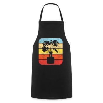 Amoureux des plantes jardinage rétro - Tablier de cuisine - noir - Devant - AI Model Male 185 dark (185cm)