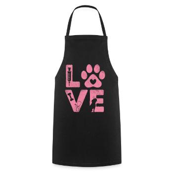 Love Funny Veterinary Medicine Pet Veterinarian - Cooking Apron - black - Front - AI Model Male 185 dark (185cm)
